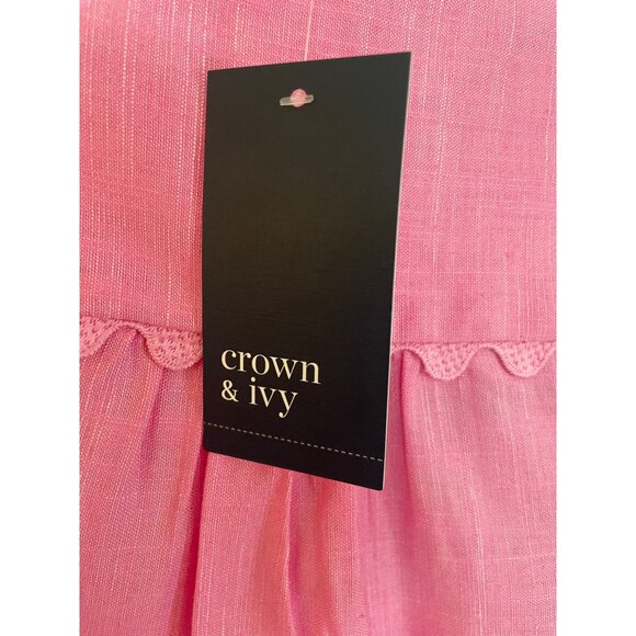 Crown & Ivy Pink Sky Scalloped Top Belk Fashion Woven Line XXL - Picture 8 of 15